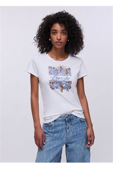 T-shirt da donna di colore bianco Liu.jo White | WA6493JS923P9600