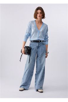 Cardigan da donna di colore azzurro Liu.jo White | WA6530MA68RP9377