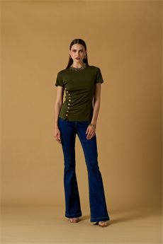 T-shirt da donna di colore foresta NOSECRETS | 261NS058FORESTA