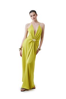 Abito da donna di colore verde acido Simona Corsellini | P26CEAB11201V0780