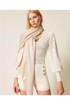 Stola da donna di colore Beige Parchment Twinset Accessori | 261TA433007222