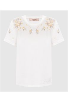T-shirt da donna di colore perla Twinset | 261TP202C00059