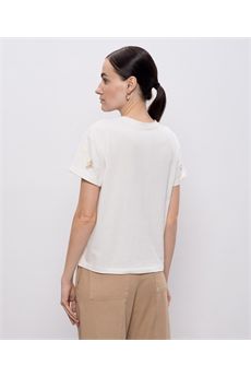 T-shirt da donna di colore perla Twinset | 261TP202C00059
