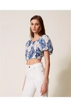 Blusa da donna con Stampa Rombi Floreali Blu / Azzurro Topazio Twinset | 261TP213D13405