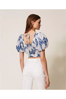 Blusa da donna con Stampa Rombi Floreali Blu / Azzurro Topazio Twinset | 261TP213D13405