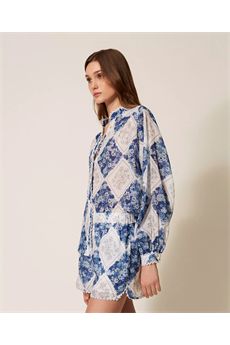 Shorts da donna Stampa Rombi Floreali Blu / Azzurro Topazio Twinset | 261TP213F13405