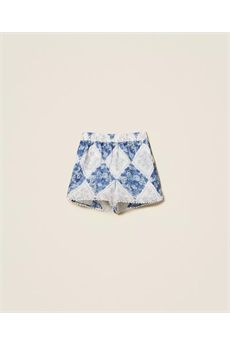 Shorts da donna Stampa Rombi Floreali Blu / Azzurro Topazio Twinset | 261TP213F13405