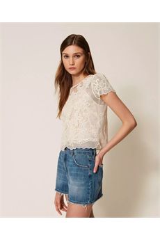 Blusa da donna di colore bianco neve Twinset | 261TP258100282