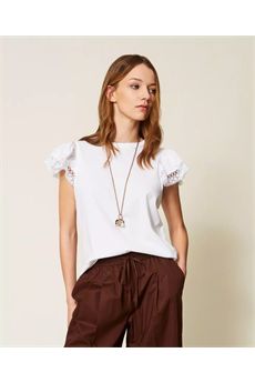 T-shirt da donna di colore bianco Twinset | 261TT206400001