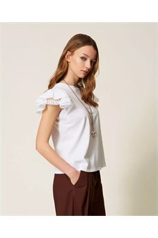 T-shirt da donna di colore bianco Twinset | 261TT206400001