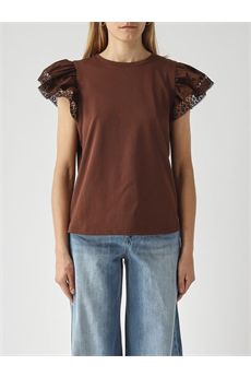 T-shirt da donna di colore caffè Twinset | 261TT206412110