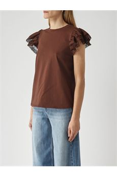 T-shirt da donna di colore caffè Twinset | 261TT206412110