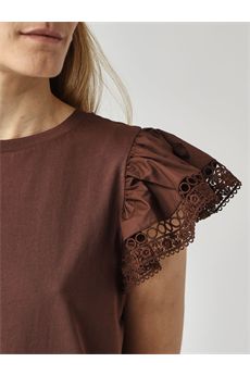 T-shirt da donna di colore caffè Twinset | 261TT206412110