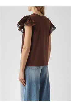T-shirt da donna di colore caffè Twinset | 261TT206412110