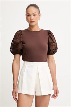 T-shirt da donna di colore marrone Twinset | 261TT226012110