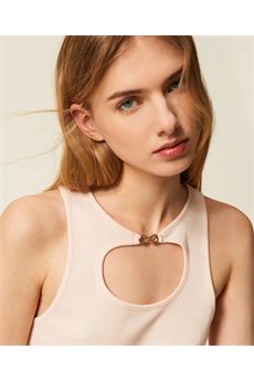 Top da donna di colore pearl rose Twinset | 261TT228013144