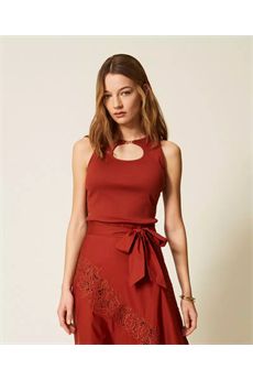 Top da donna di colore Brown Henna Twinset | 261TT228013332