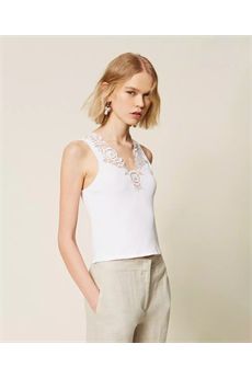Top da donna di colore bianco Twinset | 261TT236000001