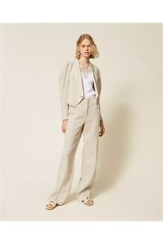 Pantaloni da donna di colore Natural Bright Linen