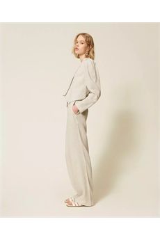 Pantaloni da donna di colore Natural Bright Linen Twinset | 261TT252113499