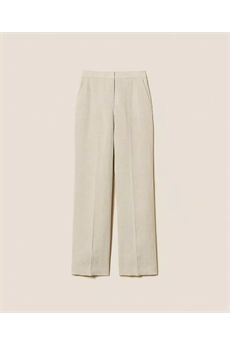 Pantaloni da donna di colore Natural Bright Linen Twinset | 261TT252113499