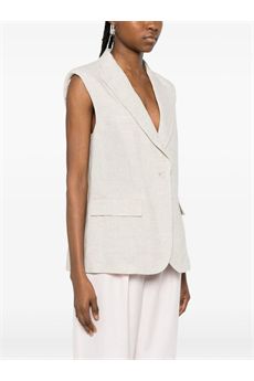 Gilet da donna di colore Natural Bright Linen Twinset | 261TT252213499