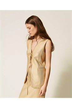 Gilet da donna di colore Golden Beige Twinset | 261TT253213506