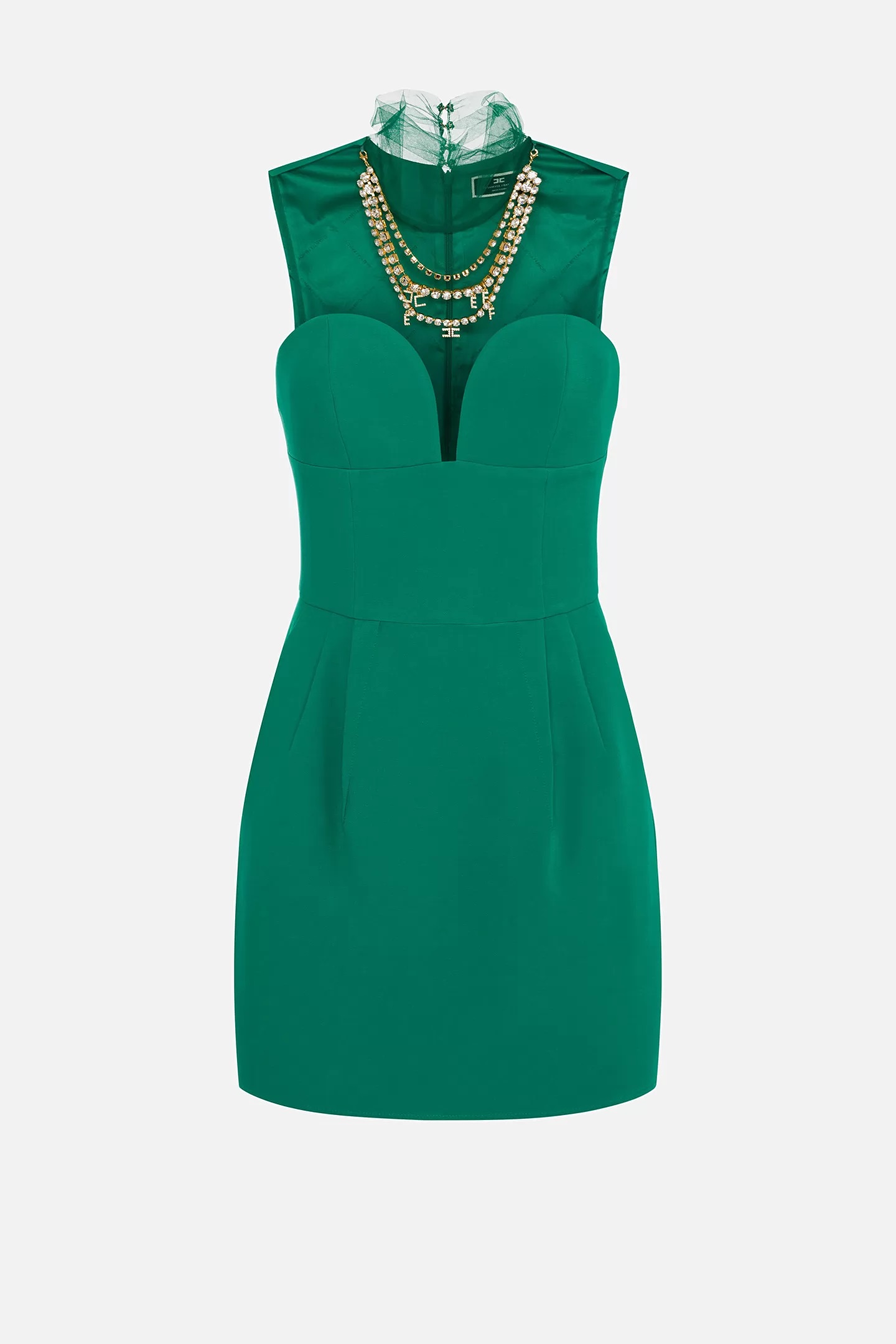 Abito Corto Elisabetta Franchi Abito Verde Con Frange Abito