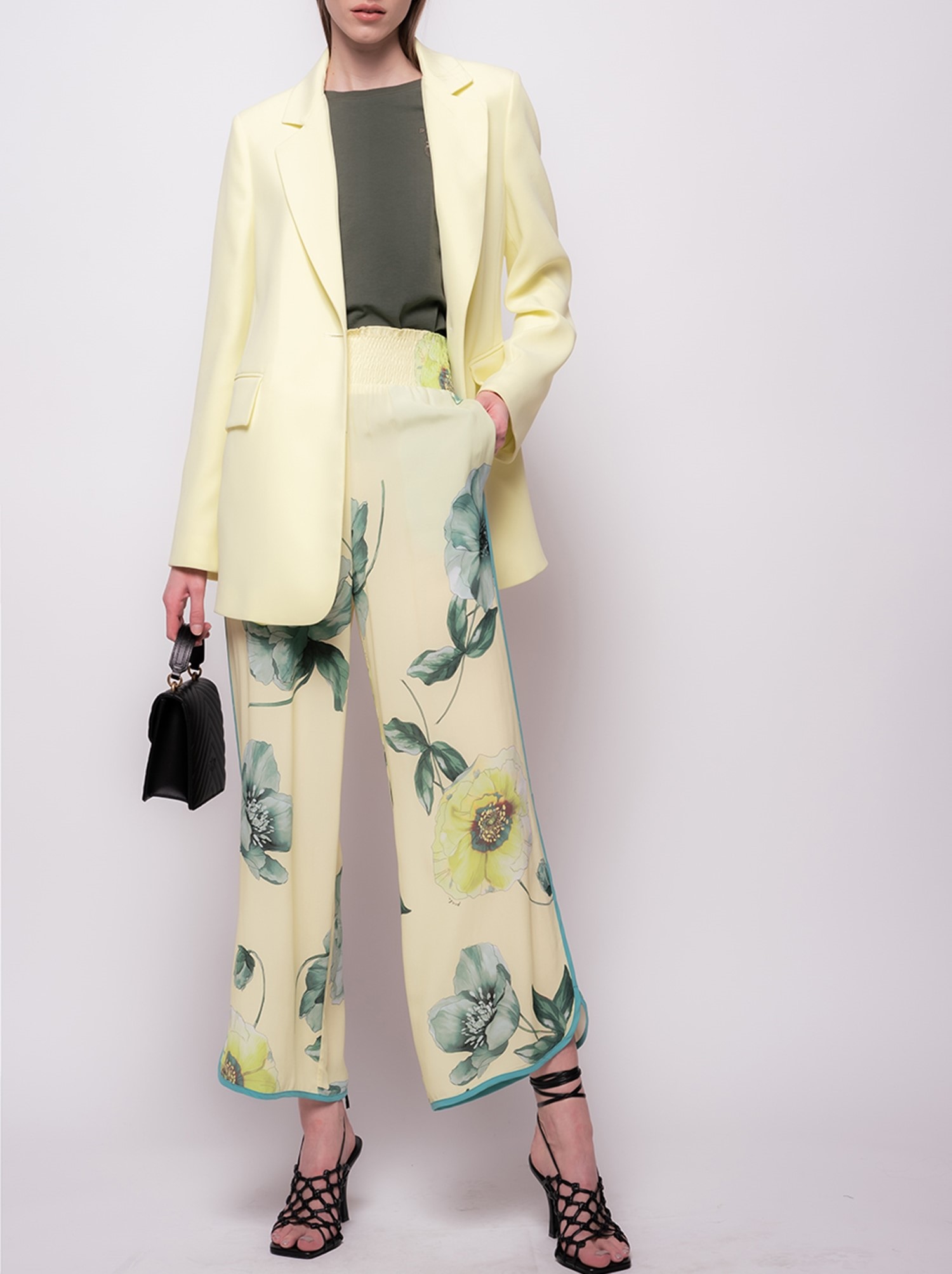 PANTALONI PALAZZO STAMPA ROSE - Pinko - Bla Bla Boutique | since 1977 |  Luxury multi brand Store