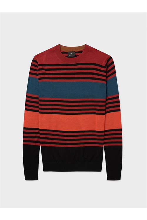 Maglione in lana merino multirighe rosso da uomo PAUL SMITH | Maglia | M2R-826U-G2132026