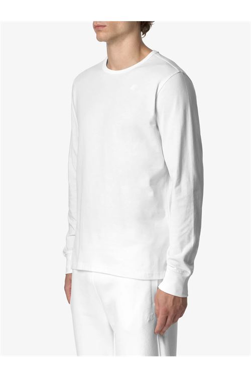T-Shirt a Maniche Lunghe Slim Fit Uomo Cotone burro per Clima Caldo K-WAY | T-shirt | ELMER JS PEACHX42