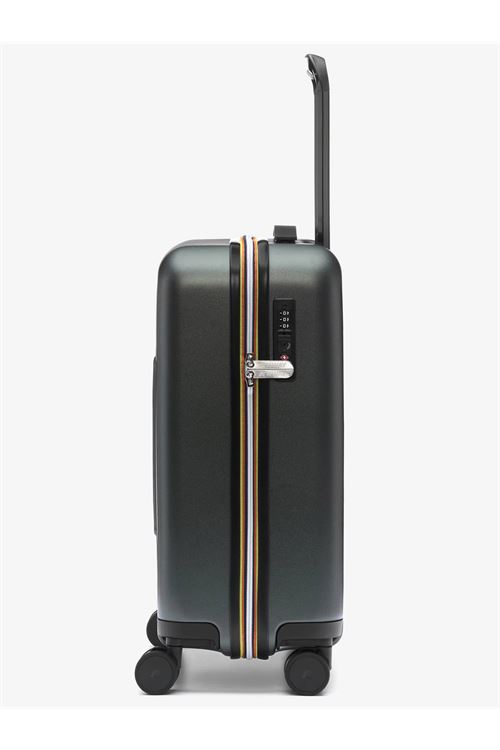 Borsa trolley unisex in policarbonato verde e nero K-WAY | Trolley | EUDOXIE LOGOWMR