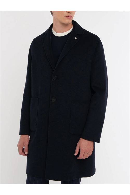 cappotto panno double misto lana blu MANUEL RITZ | Cappotto | C4901C-25376689