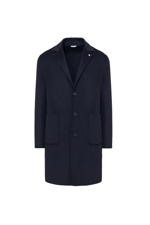cappotto panno double misto lana blu MANUEL RITZ | Cappotto | C4901C-25376689