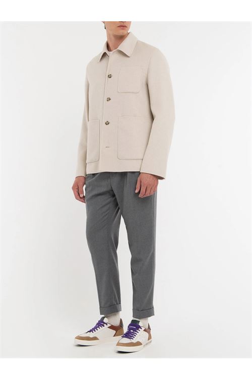 overshirt panno double misto lana bianco MANUEL RITZ | Giaccone | H8413C-25376602
