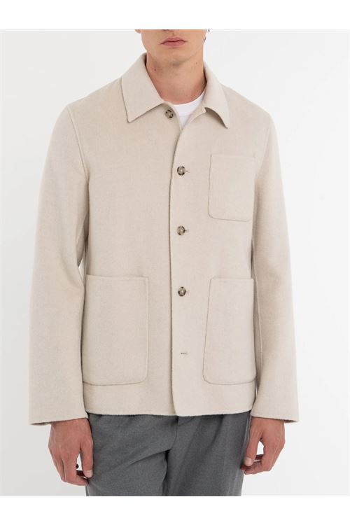 overshirt panno double misto lana bianco MANUEL RITZ | Giaccone | H8413C-25376602