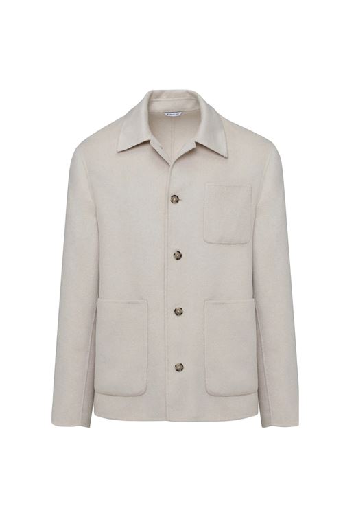 overshirt panno double misto lana bianco MANUEL RITZ | Giaccone | H8413C-25376602