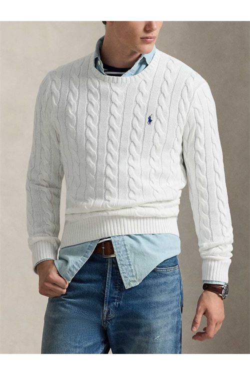 Maglione in cotone a trecce RALPH LAUREN | Maglia | 710775885033