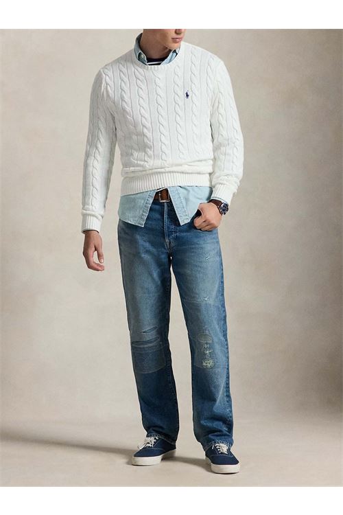 Maglione in cotone a trecce RALPH LAUREN | Maglia | 710775885033