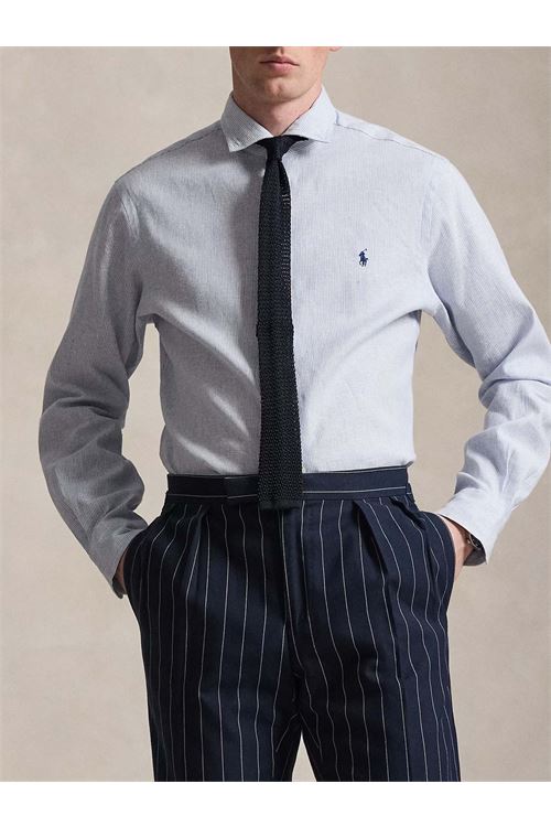 Camicia in misto lino a righe su misura RALPH LAUREN | Camicia | 710B16697001