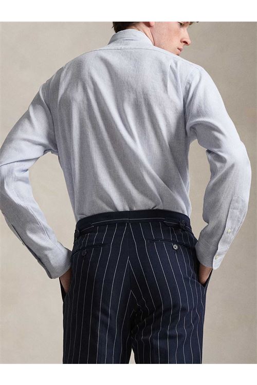 Camicia in misto lino a righe su misura RALPH LAUREN | Camicia | 710B16697001