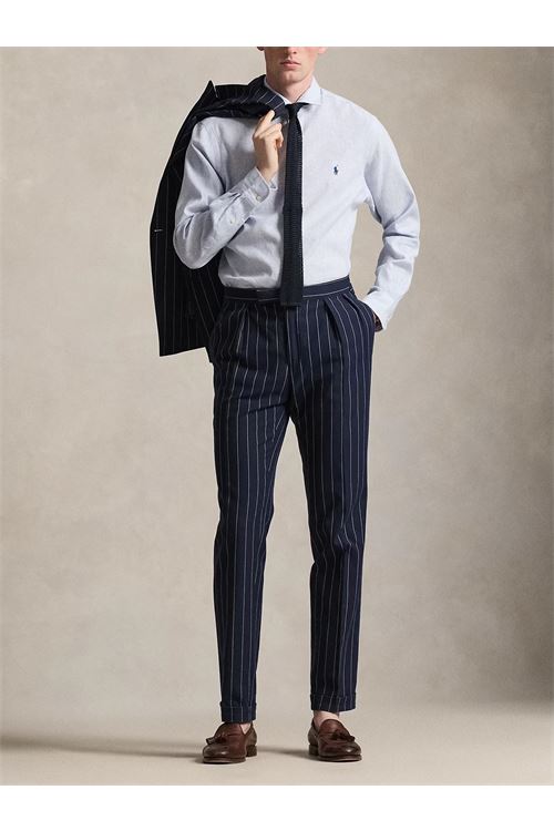 Camicia in misto lino a righe su misura RALPH LAUREN | Camicia | 710B16697001