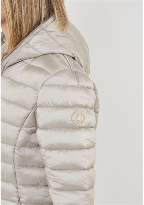 Piumino Animal Free Con Cappuccio Donna Alexis Rainy Beige Save The Duck | ALEXIS IRIS2140019