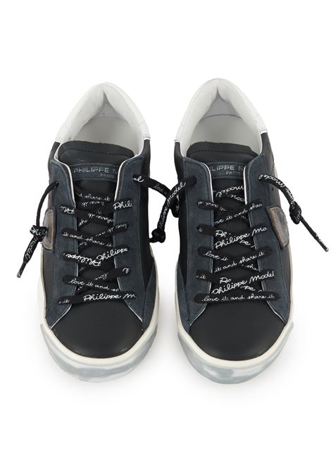 Sneaker Bassa Prsx Nero Argento Philippe Model | PRSX LOW WOMANPRLD MA01