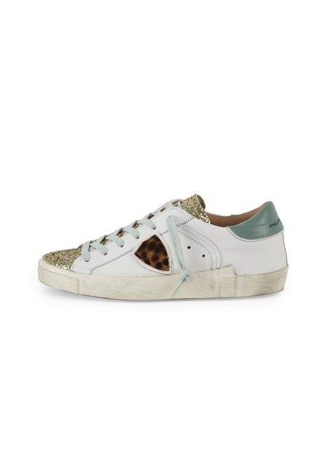Sneaker Bassa Prsx Animalier Bianco Philippe Model | PRSX LOW WOMANPRLD VGA3