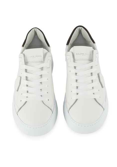 Sneaker Temple Bianco Marrone Philippe Model | TEMPLE LOW MANBTLU VZ01