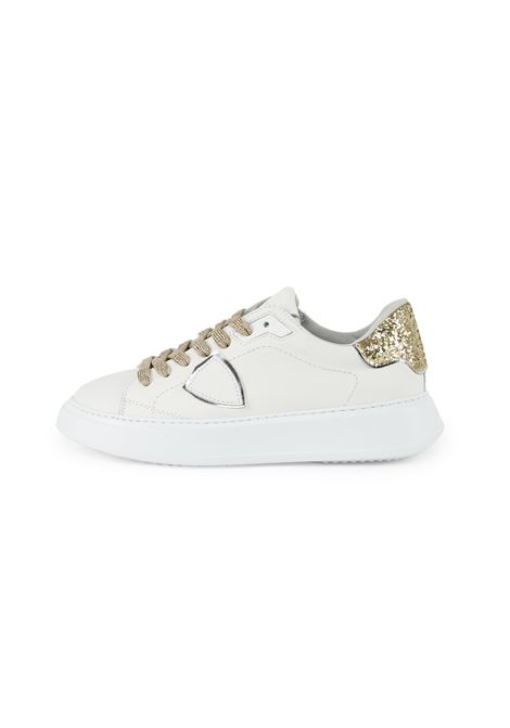 Sneaker Temple Donna Bianco Oro Philippe Model | TEMPLE LOW WOMANBTLD VG14