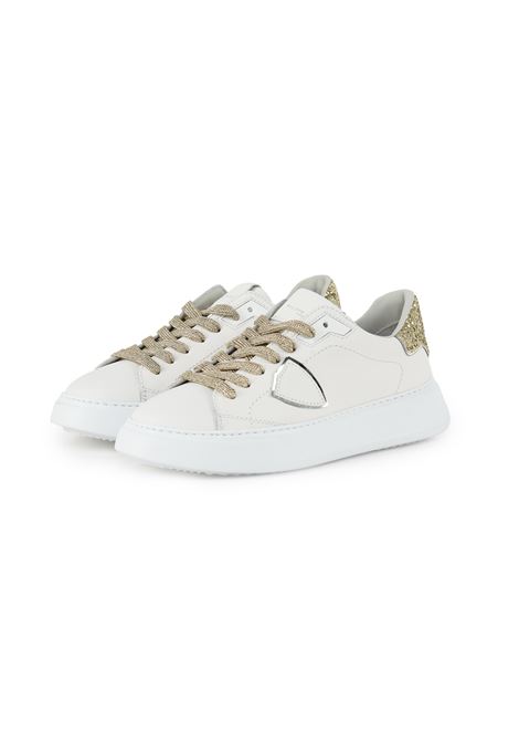 Sneaker Temple Donna Bianco Oro Philippe Model | TEMPLE LOW WOMANBTLD VG14