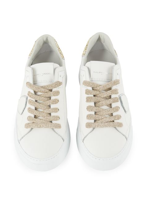 Sneaker Temple Donna Bianco Oro Philippe Model | TEMPLE LOW WOMANBTLD VG14