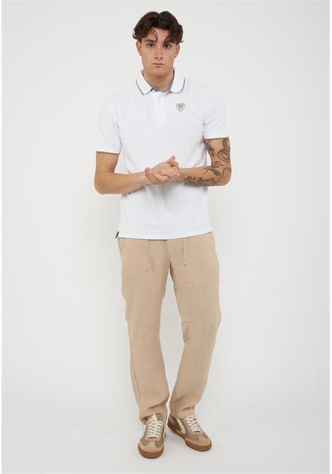 Polo In Piquet Damon Bianco Ottico BLAUER | DAMON100